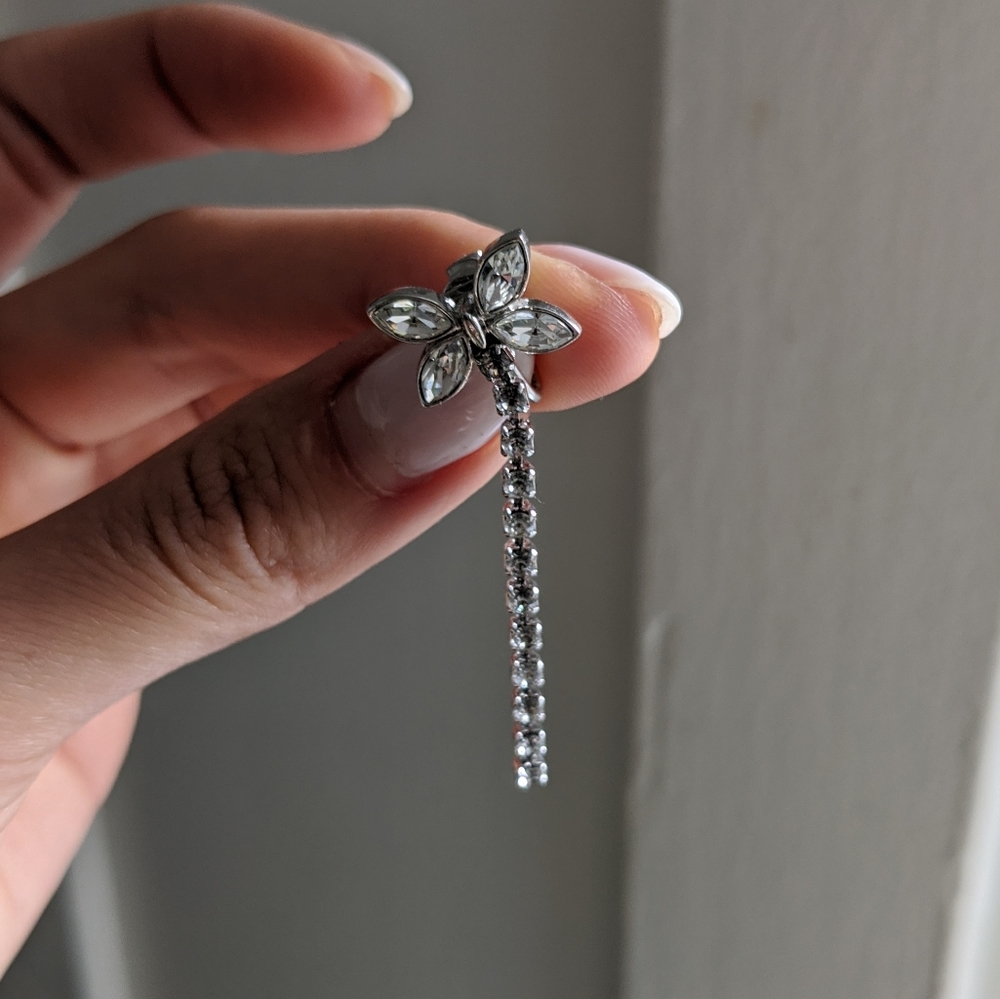 Swarovski butterfly drop earring